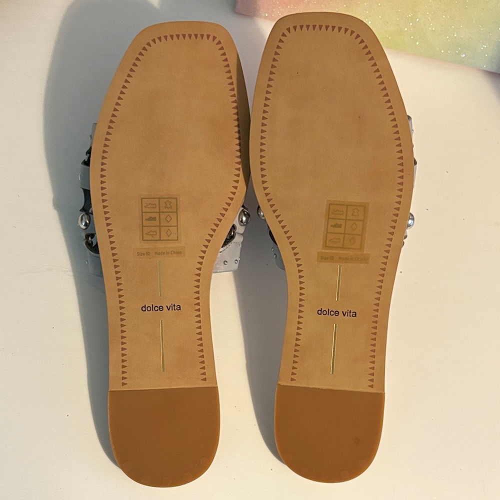 Dolce Vita Celita Studded Sandals in Gray/blue size 10 - Picture 2 of 3